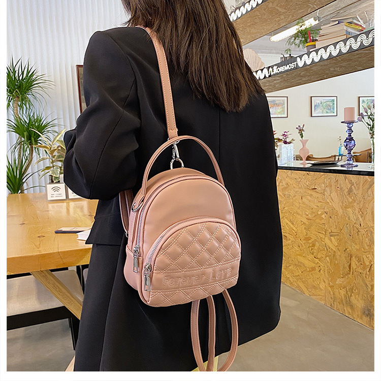 Rhombus Multifunctional Solid Color One-shoulder Portable Backpack Wholesale Nihaojewelry display picture 16