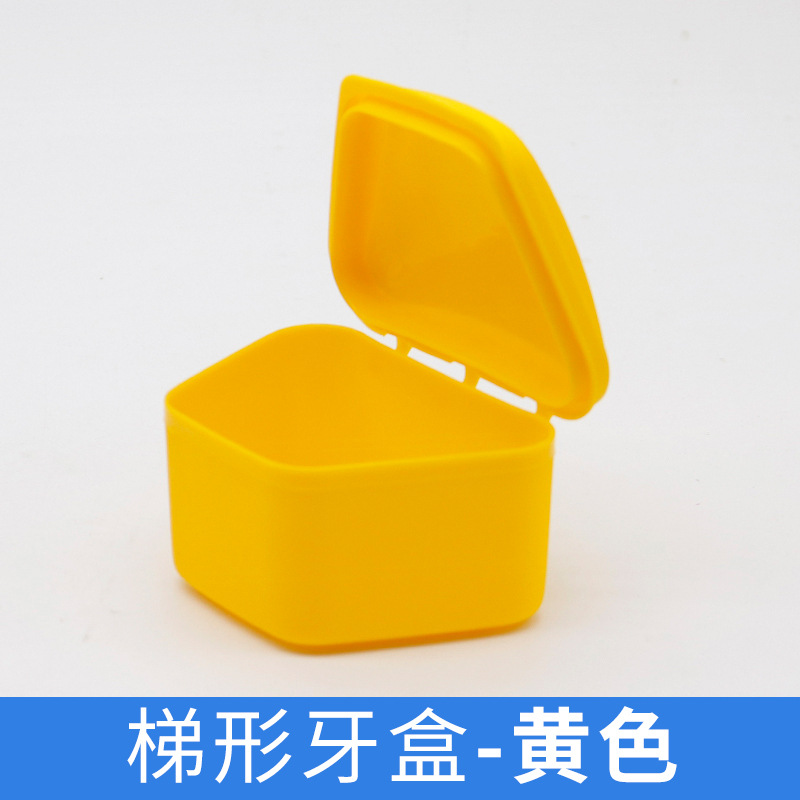 Dental caja de dientes de color caja trapezoidal caja de almacenamiento de dientes titular caja de dentadura caja corrector caja de dientes caja de tirantes