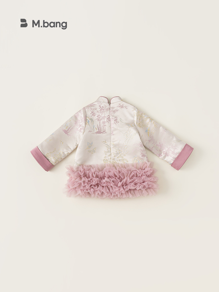Bangchoan ropa infantil de niñas cheongsam vestido de otoño nuevo estilo de estilo chino para niños falda de empalme pantalón de malla para niños