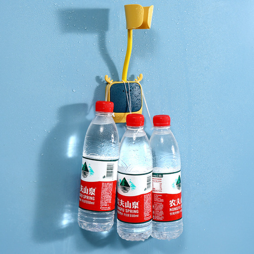 Hole-free hair dryer holder, household bathroom wall-mounted shelf, multifunctional 360-degree rotating air dryer stand