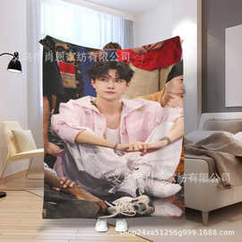 王一博图片印花法兰绒毛毯明星来图定制，适合追星人群的毛毯。