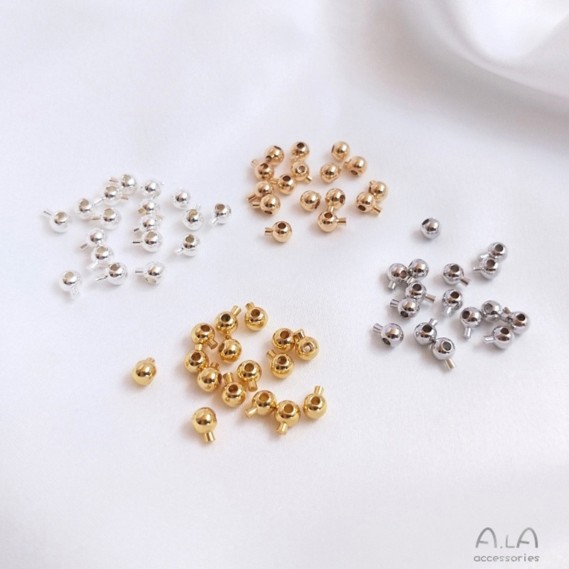 14K18K gold color round positioning bead positioning ball snap diy sterling silver bracelet necklace closure buckle 14K18K gold color round positioning bead positioning ball snap diy sterling silver bracelet necklace closure buckle
