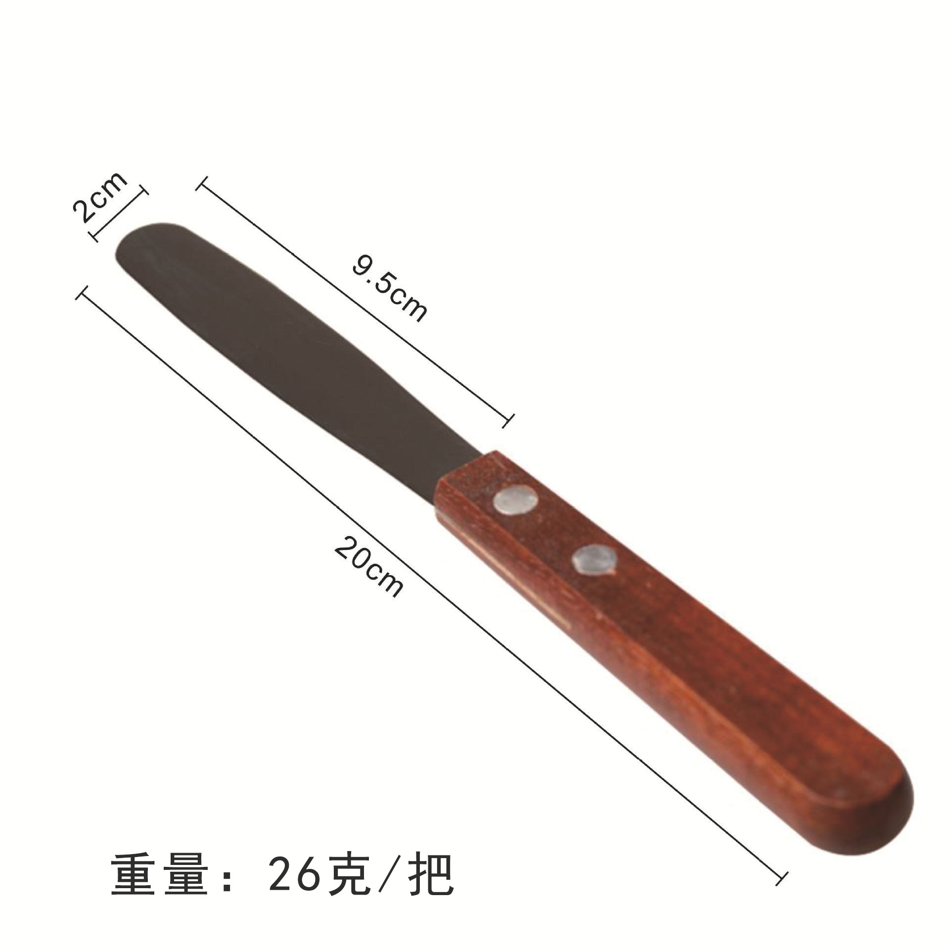 Cuchillo de mezcla de material dental mango de madera cuchillo de afinación de metal material de impresión cuchillo de mezcla de yeso de acero inoxidable cuchillo de mezcla
