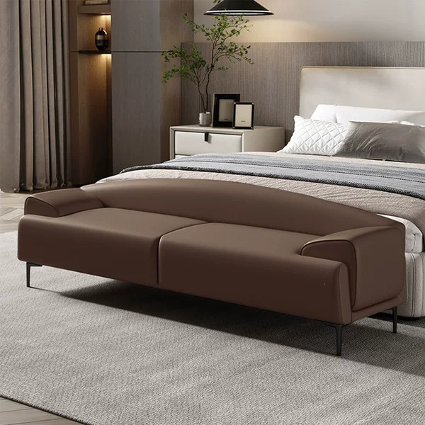 Simple modern Italian-style bed end bench, minimalist bedroom bench, bedside bench, long bench, bed end bench