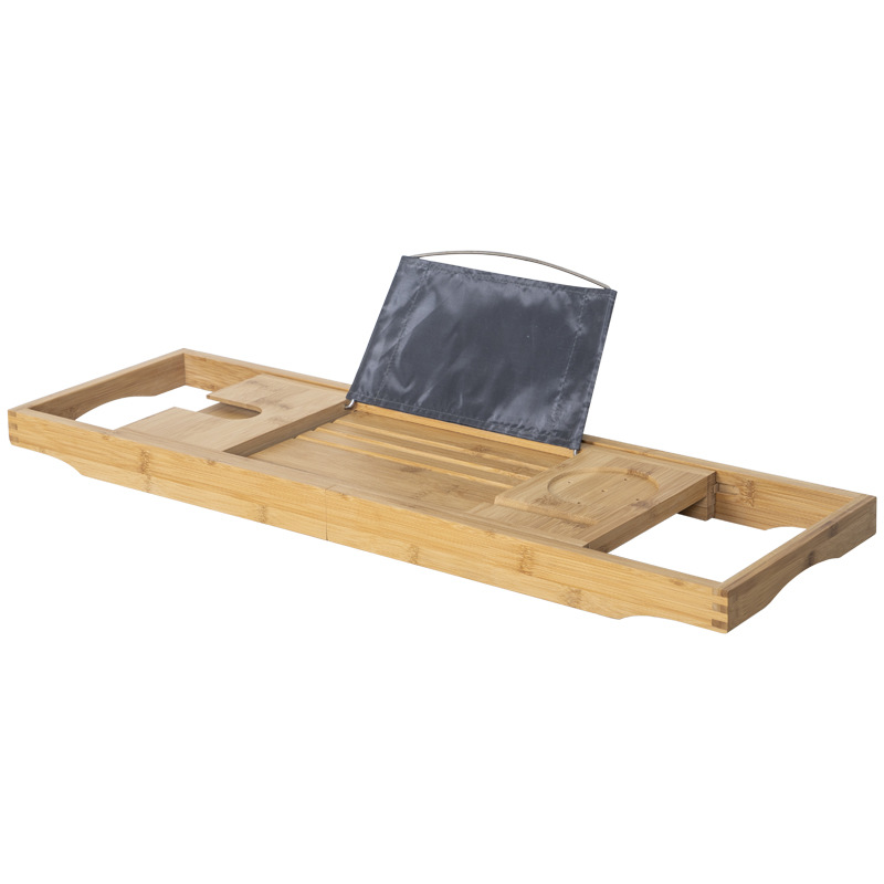 Nan bambú bañera retráctil estante bandeja lateral bañera tablero de almacenamiento compañero estante de baño soporte de bañera