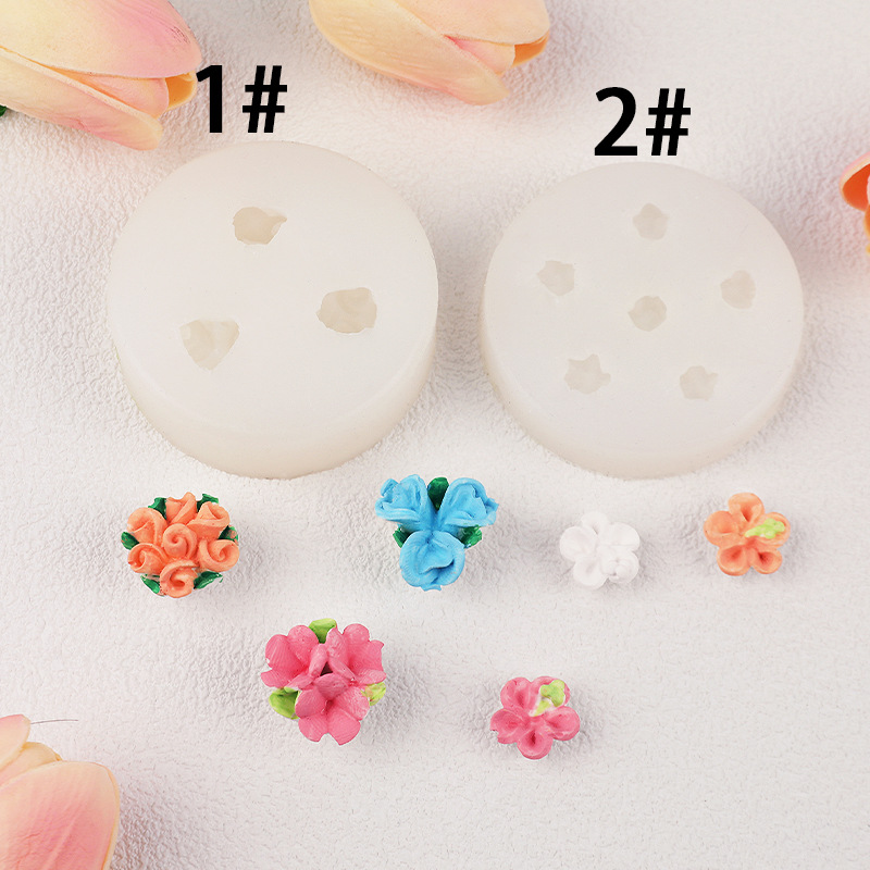 Pequeña serie de flores DIY hecho a mano molde silicona chocolate fondant pastel arcilla yeso decoración herramienta