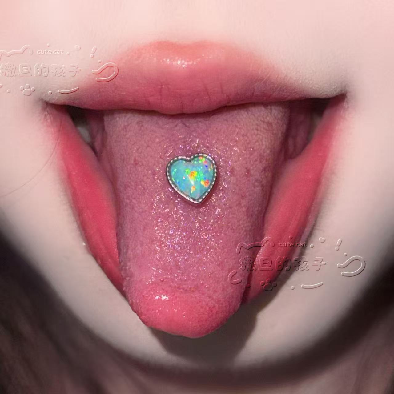 Pointed labret stud close-up product detail