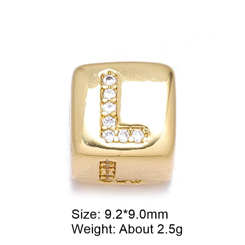 3g Weight Beads Jewelry Making Type DIY Ornament Accessories Classification 1 Piece Quantity Copper Material Letter Pattern All Seasons Season Polished Finish Plating Design Simple Style Style 1 Piece Copper Letter Polished DIY Ornament Accessories Beads 14