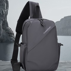 新しいハイエンドメンズクロスボディバッグ、テクノロジー生地防水チェストバッグ、ファッショントレンド、大容量、カジュアルスポーツ、男性用ショルダーバッグ
