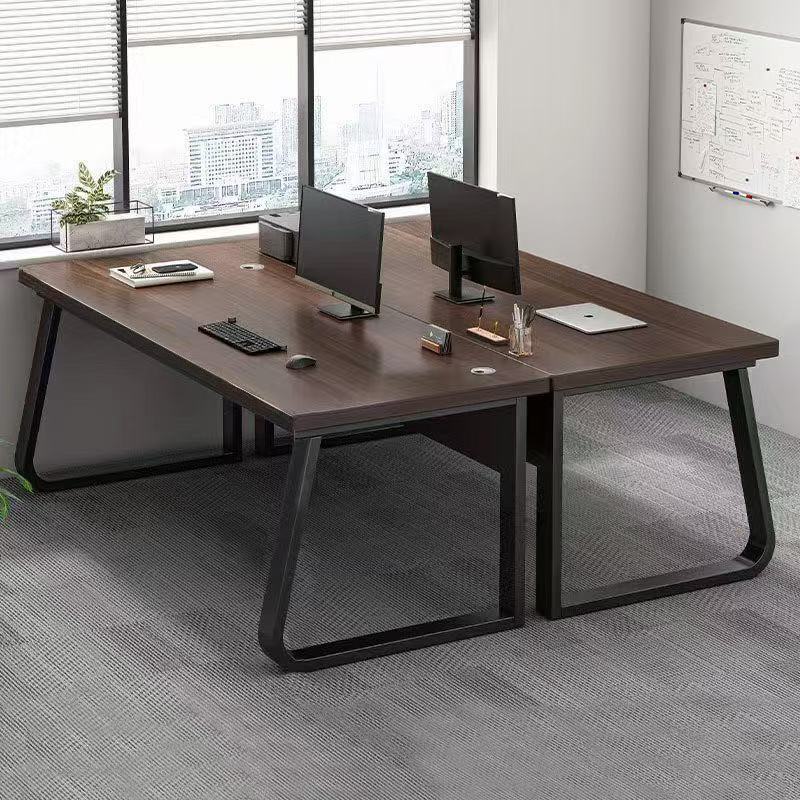 Double-Seat Minimalist Office Desk, Staff Desk, Simple Modern Four-Person Staff Computer Office Desk and Chair Set