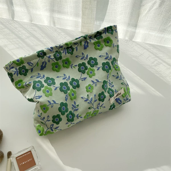Blue and green flowers