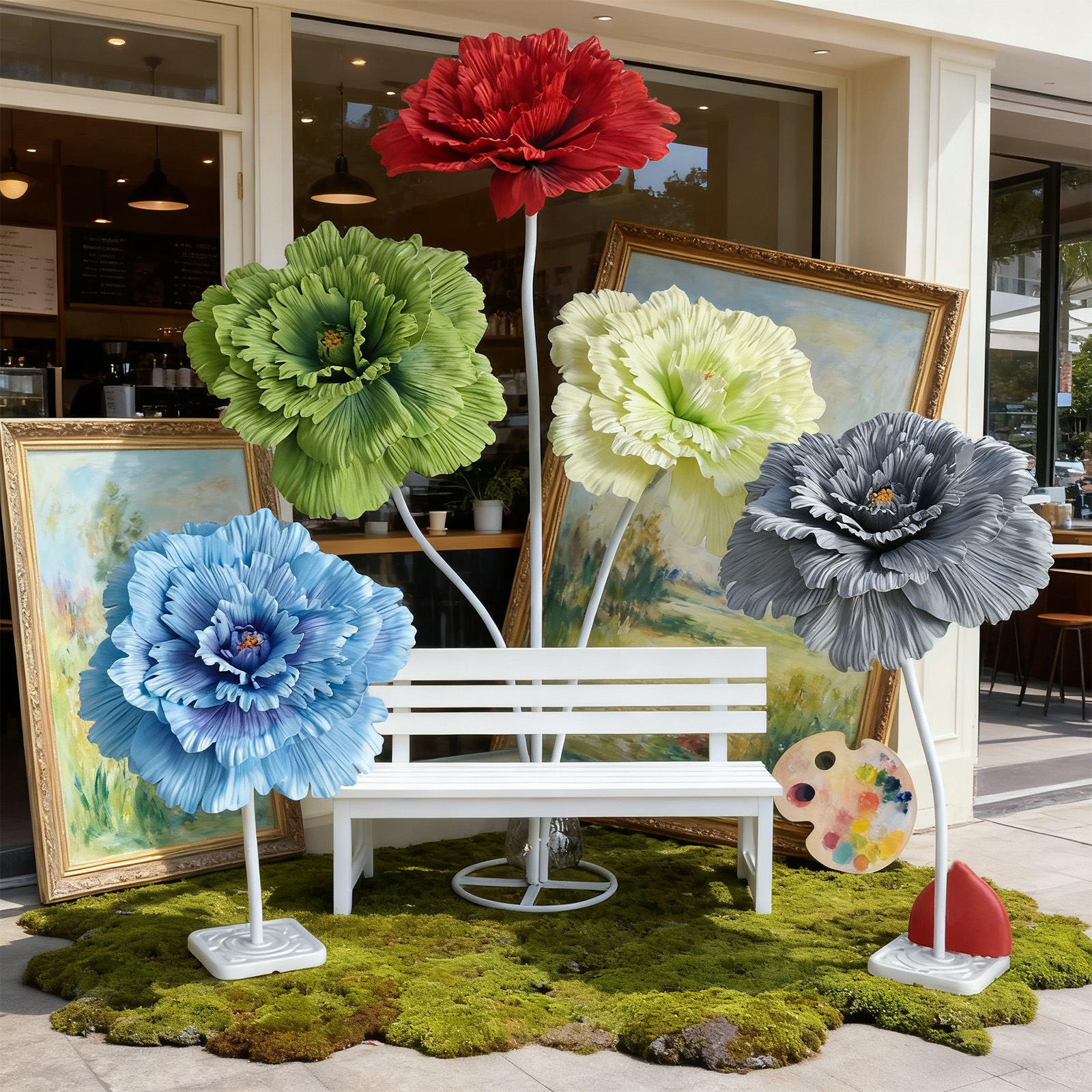 Nuevo camino de boda caliente atractivo PE imitación gigante props floral diseño de escena de belleza Amazon