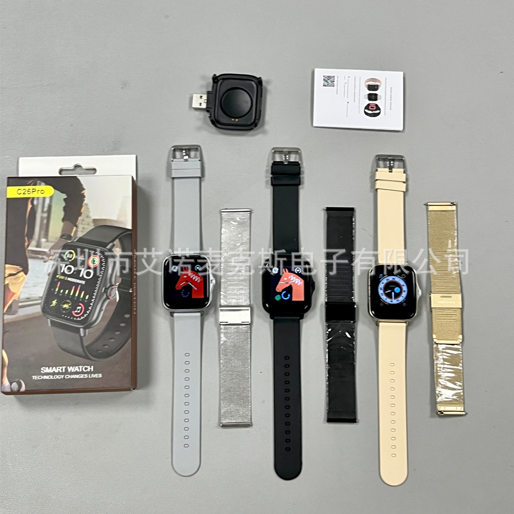 Nuevos productos explosivos transfronterizos C26PRO reloj inteligente llamada Bluetooth monitoreo de frecuencia cardíaca recordatorio de información fabricante Y13