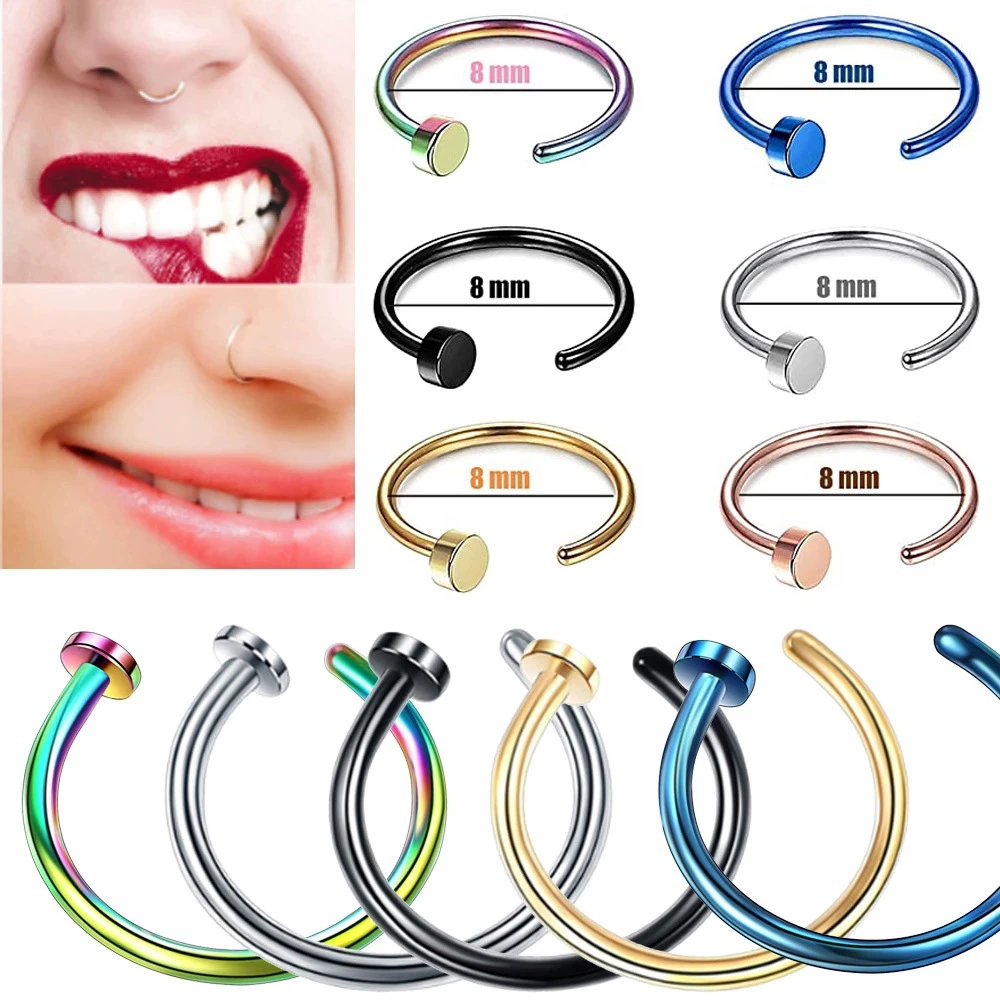 Physiological nose piercing stainless steel, (Cross-border trading), simple and elegant design