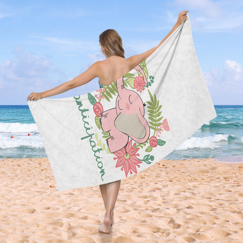 Waffle toallas de playa Amazon venta caliente vacaciones de playa al aire libre absorción de agua engrosada piña toallas de baño de impresión digital