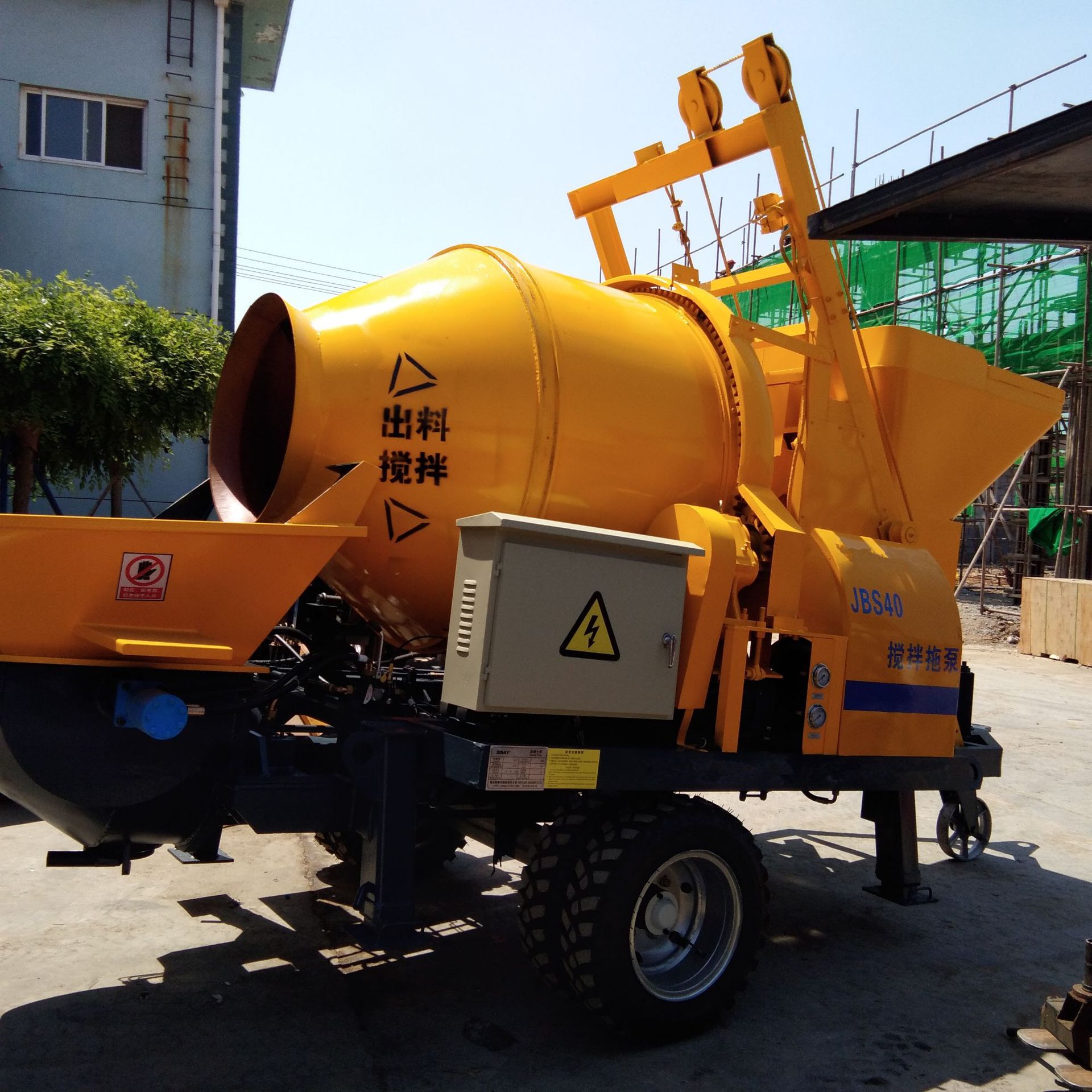 柴油一体搅拌拖泵 混凝土搅拌输送泵 混凝土搅拌拖泵一体机搅拌泵