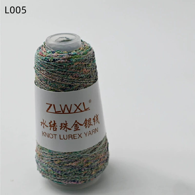 Woven silk threads handmade, 50 gram, gold and silver