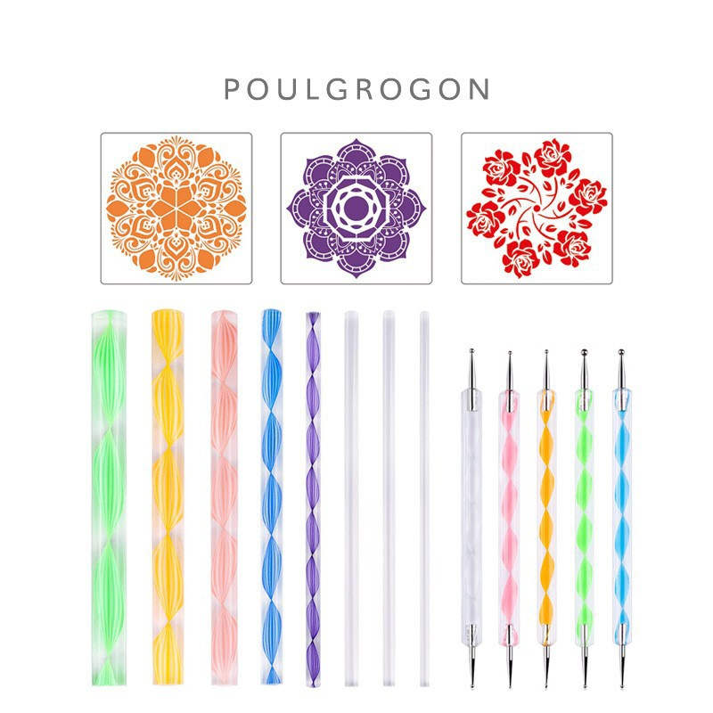Juego de Herramientas de Pintura Mandala de Plástico y Acrílico, DIY para Pintar a Mano