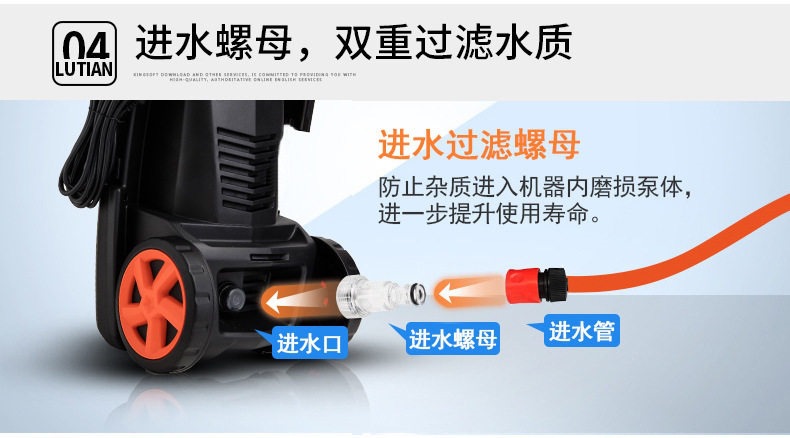 Greenfield Car Washing Machine for Home Use 220V Portable Car Washing Device Fully Automatic Car Washer High-Power Car Washing High-Pressure Water Pump