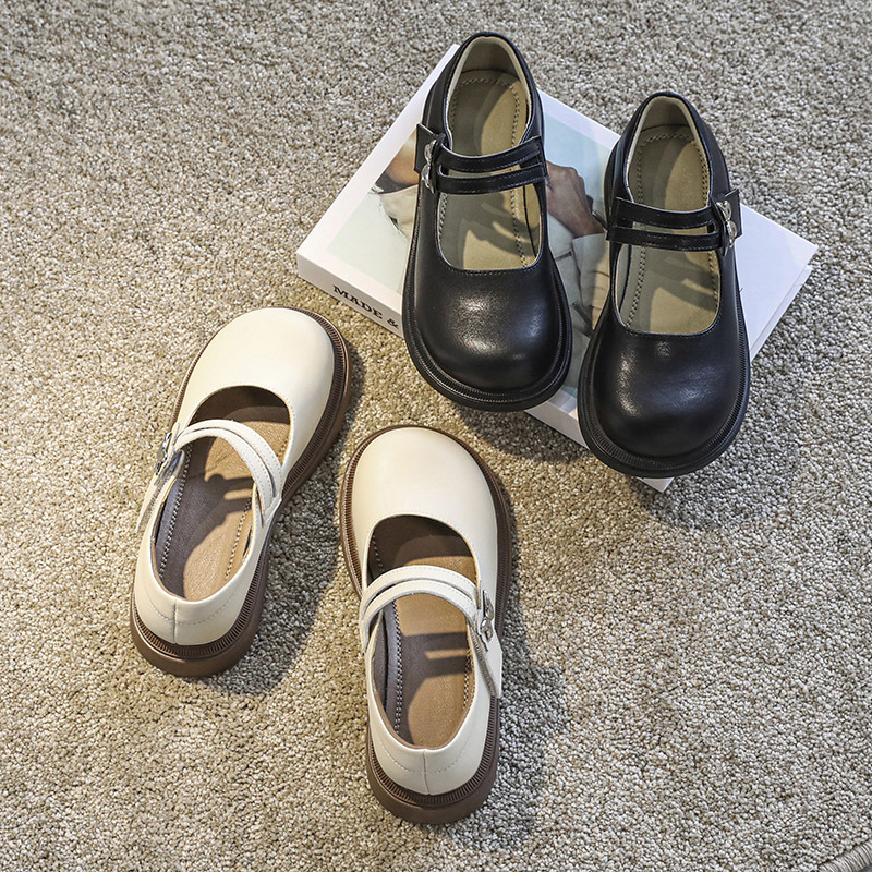 Girls' Leather Shoes Spring and Autumn Little Princess Black Student Performance Shoes Little Girl British Style Soft Sole Children's Shoes