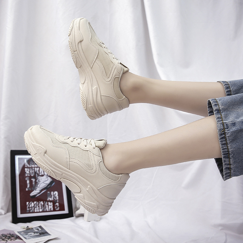 Torre Shoes Women's 2022 New Autumn and Winter Breathable Comfortable Comfortable Thick-soled Casual Leather Sneakers Women's Shoes