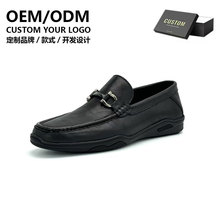 定制男鞋头层牛皮真皮软底时尚乐福鞋男商务休闲头层牛皮鞋外贸