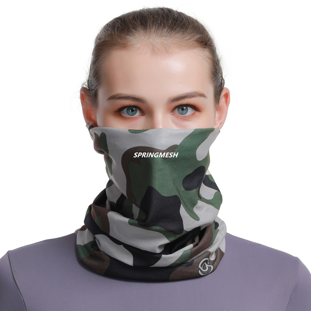 Camouflage dust-proof face mask, essential anti-smog mask and face towel for outdoor cycling, camouflage civilian neck scarf and hood