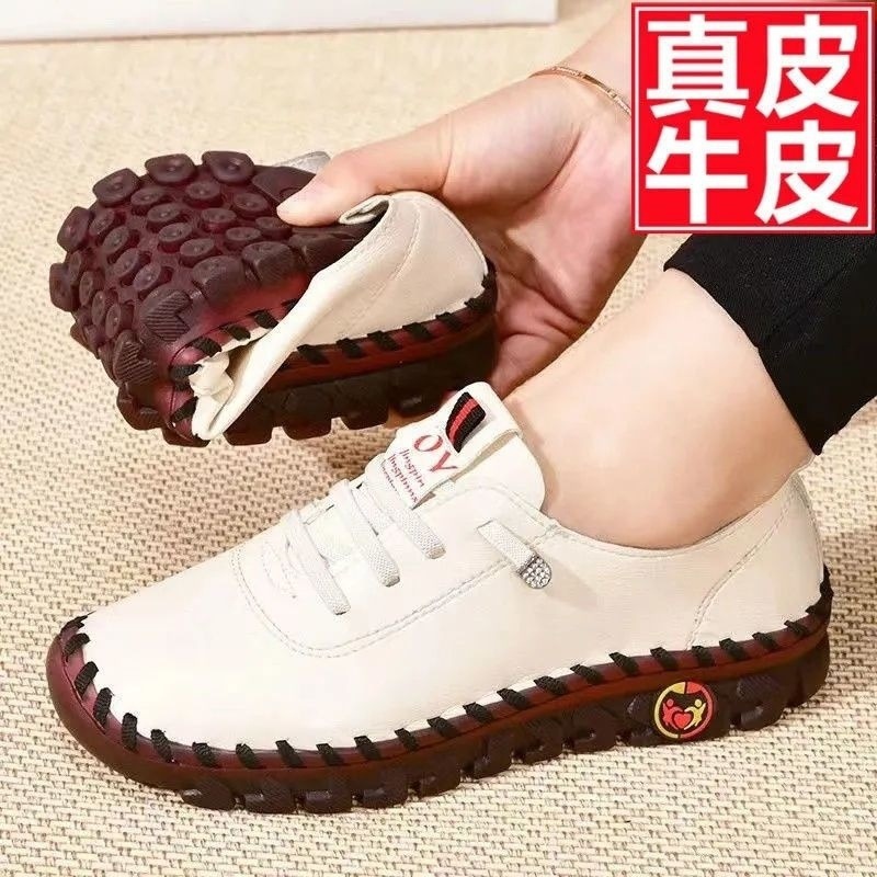 [1859 personas] zapatos de cuero suave para madres zapatos individuales para mujeres 2024 primavera nueva moda versátil no cansar los pies