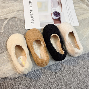 Girls' Fluffy Shoes Baby Women's Cotton Shoes Winter Children's Cotton Shoes Bean Winter Shoes Fleece Shoes Little Girl's Shoes Winter