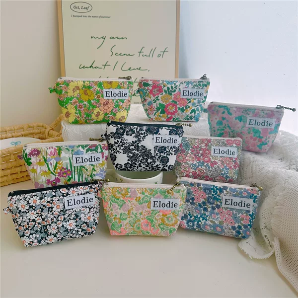 Fabric Handmade Bag Cotton Floral small size Storage Bag Coin Purse Key Bag Red Envelope Function Small Bag