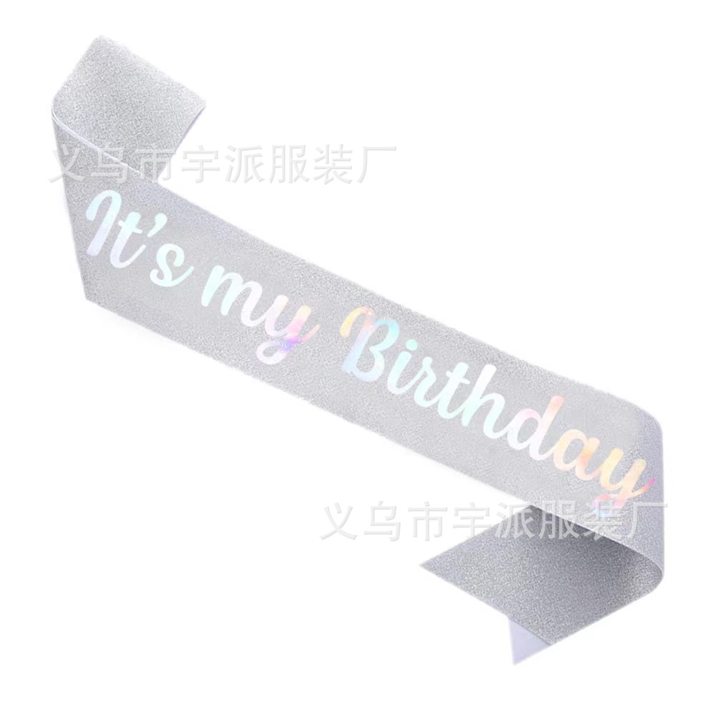 Factory Supply Glitter Etiquette Belt lt's my BIRTHDATJIADY Shoulder Belt Birthday Girl Belt