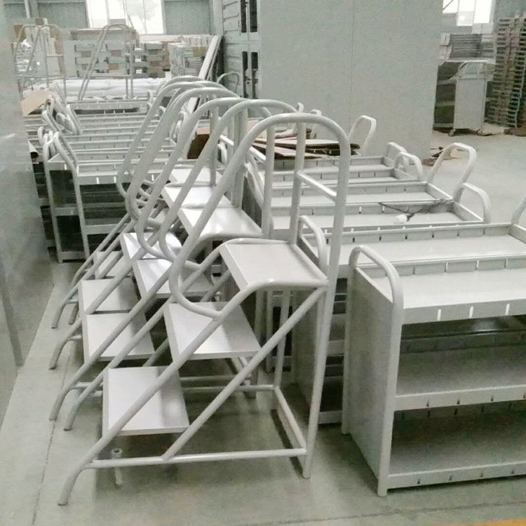 Стальная двухэтажная книжная полка, библиотека, круглая книжная полка, тележка для книг, книжная лестница, табурет, металлический табурет