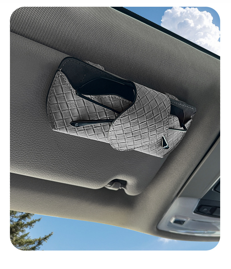 Car glasses case, sun visor glasses case, in-car automotive interior accessories, glasses holder, sunglasses, glasses bag