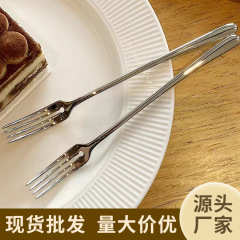 ステンレス果物フォーク洋食丸穴フォークホテル家庭用デザートフォークフォークステーキナイフフォーク食器フォークセット