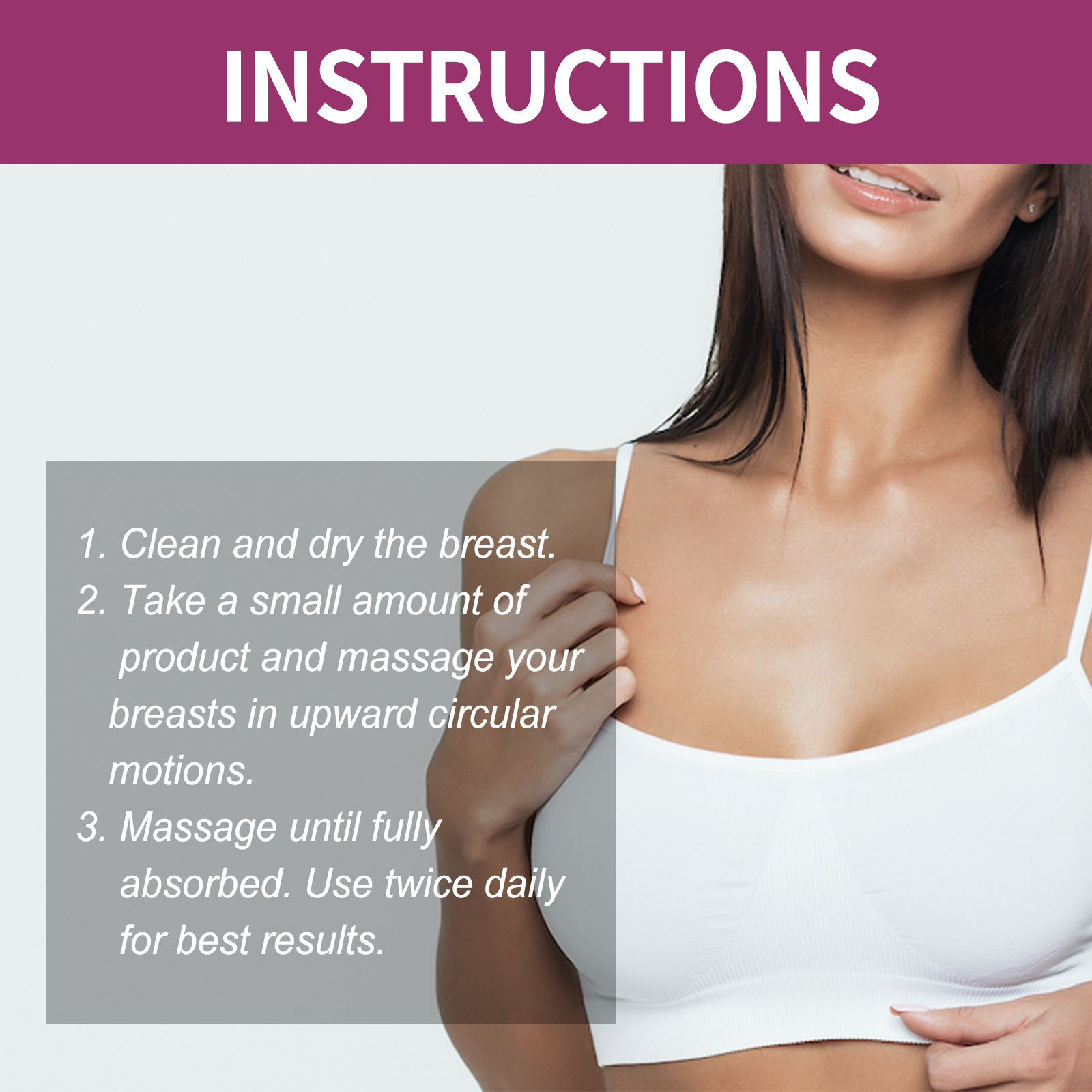 Massaggio rapido al torace per rassodare, rassodare, sollevare la pelle e abbellire la fiala di olio essenziale per la cura del seno_voghion.com