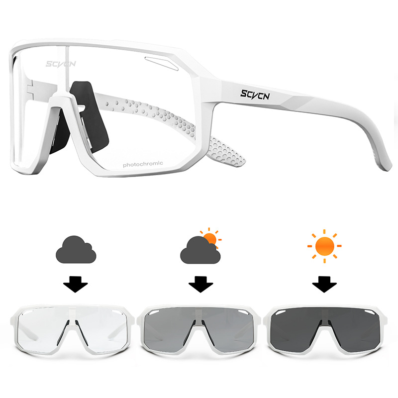 Gafas de Sol Fotocromáticas para Ciclismo de PC con Marco Completo para Ciclismo de Montaña y Carretera