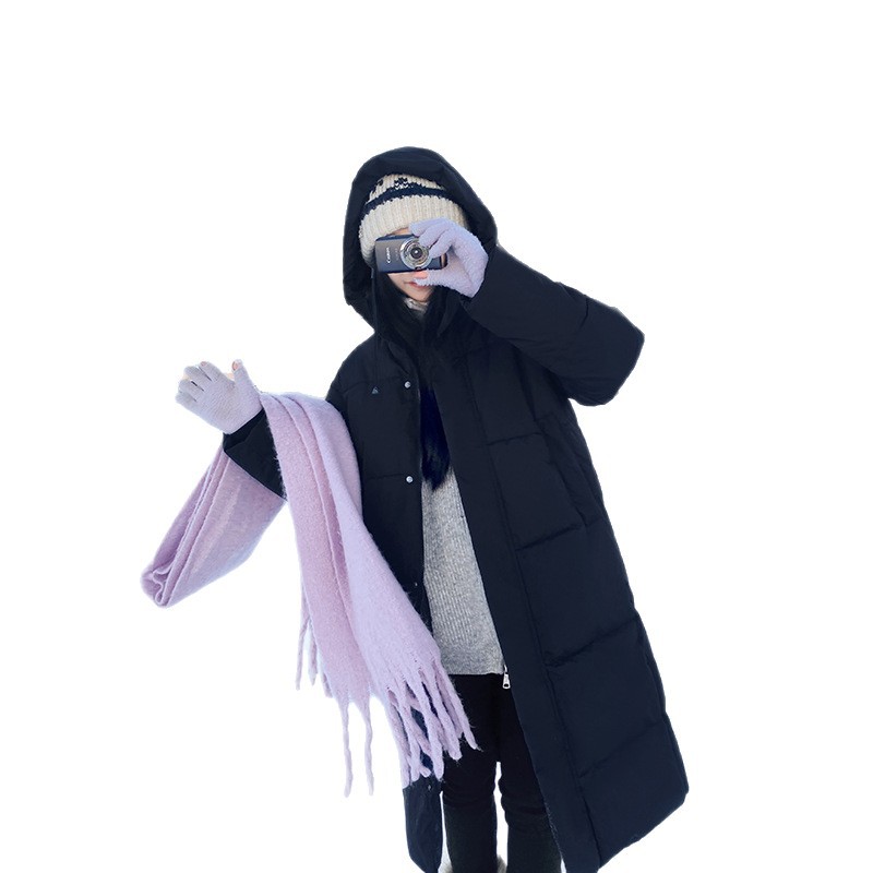 2025 invierno nueva moda suelta con capuzas de algodón de mujer larga ropa de pan gruesa chaqueta de algodón caliente image 5
