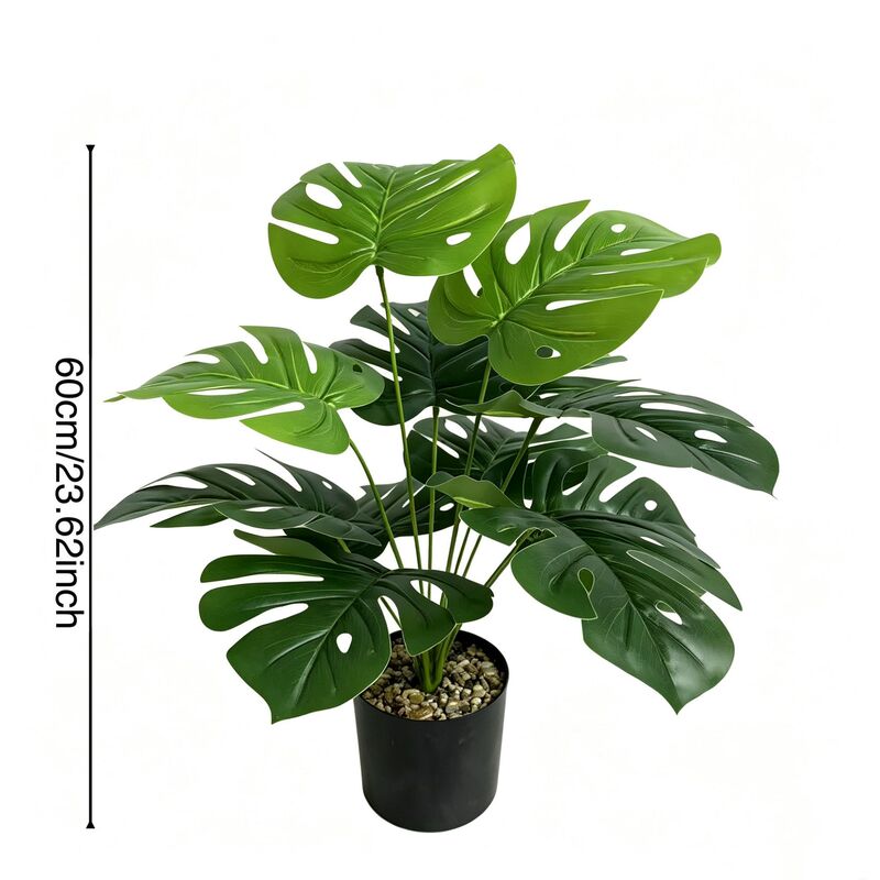 Cross-Border Simulated Palm Monstera Green Plant Landscaping Large Floor-Standing Potted Plant Home Hotel Decoration Nordic Style Plant Cross-Border Simulated Palm Monstera Green Plant Landscaping Large Floor-Standing Potted Plant Home Hotel Decoration Nordic Style Plant
