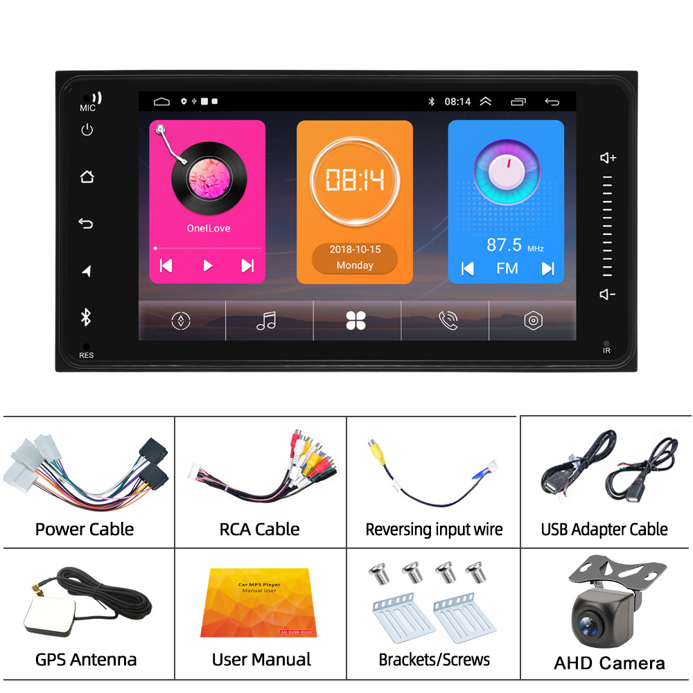 Navegación del DVD del coche 7-pulgadas conveniente para la navegación del aparato de reproducción de Android Bluetooth de la exhibición del control central del coche de Toyota Corolla