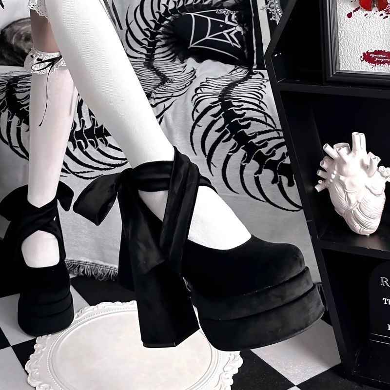 Thick-Soled Small Pink High-Heeled Lolita Shoes for Women 2024 Spring & Fall New Strappy Mary Jane Shoes Versatile French Style Thick-Soled Small Pink High-Heeled Lolita Shoes for Women 2024 Spring & Fall New Strappy Mary Jane Shoes Versatile French Style