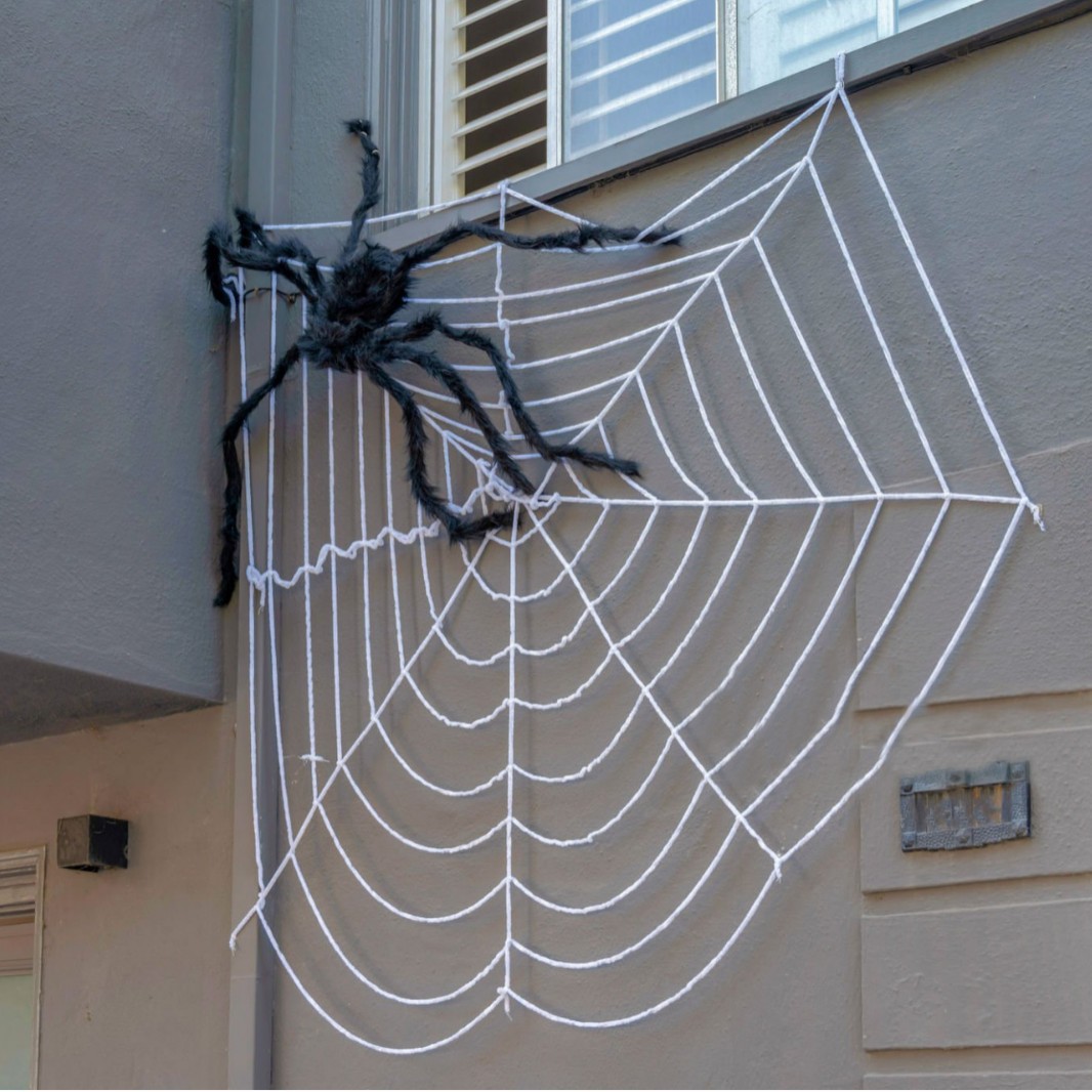 Transfronterizos Halloween redonda araña decoraciones accesorios de vestuario joyas de terror casa embrujada escenario diseño tema juvenil