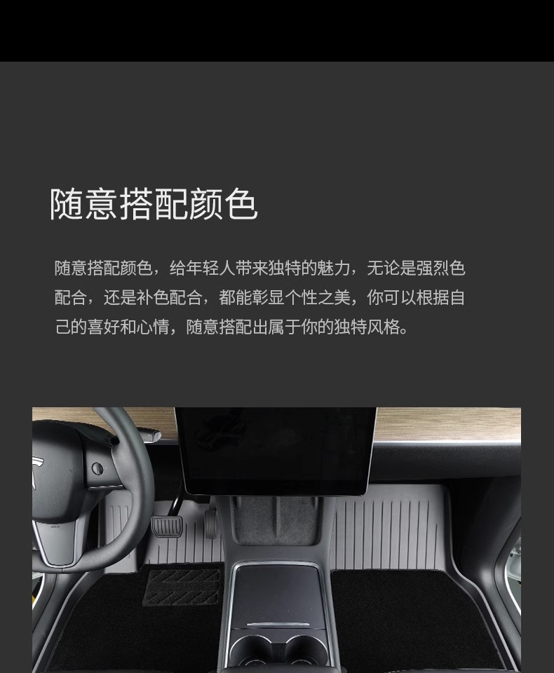 Suitable for Tesla's New Model Yl/Y/3 Floor Mats, Maternity-Grade Tpe Car Full-Cover Floor Mats, Car Interior