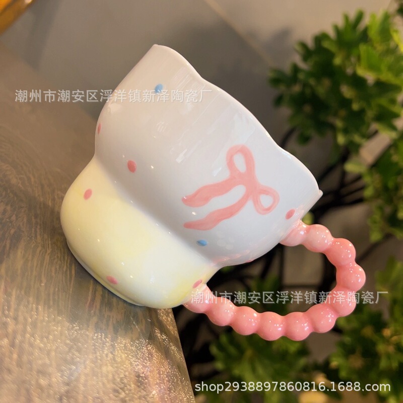 设计师浮雕早餐燕麦牛奶杯陶瓷高颜值手工可微波炉大容量葫芦杯|undefined