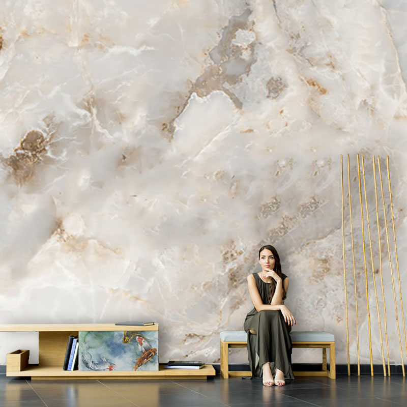 Nordic Light Luxury Marble-Patterned Wallpaper, Tv Background Wall Art Mural, Seamless Cotton-Linen Custom Wall Fabric