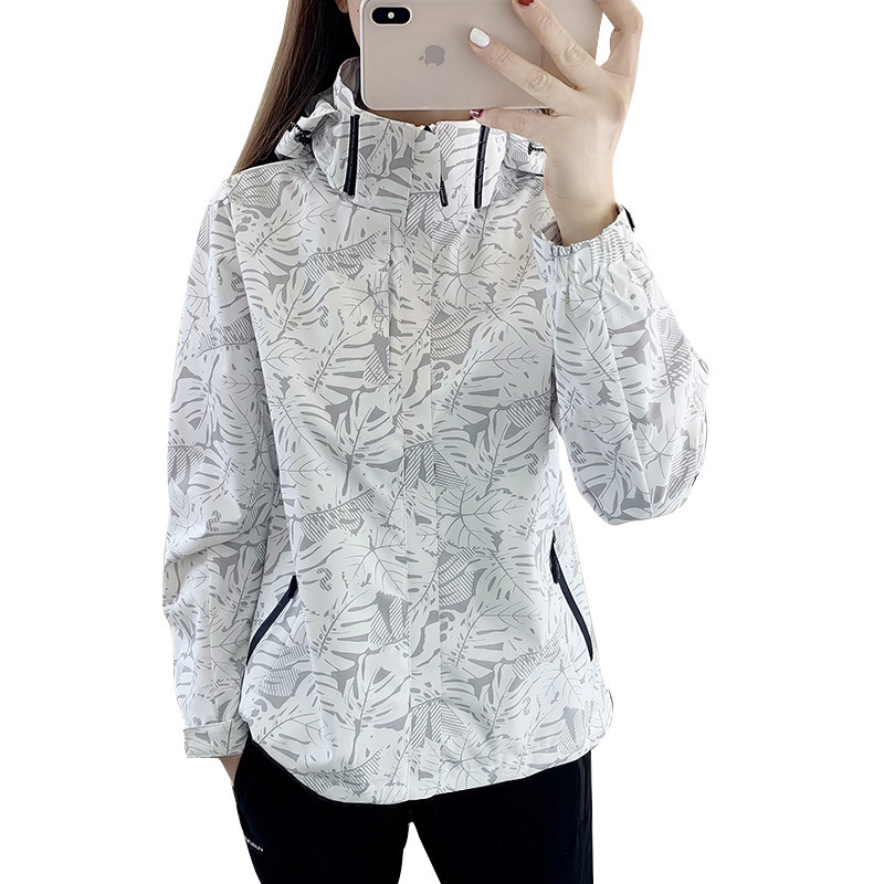 Chaqueta al aire libre de las mujeres de primavera y otoño transpirable a prueba de viento impermeable casual hombres y mujeres chaqueta versátil deportes camuflaje ropa de montaña