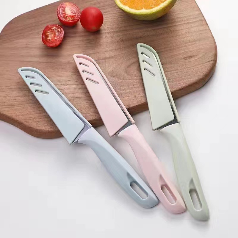 Kitchen fruit knife wholesale stainless steel fruit and vegetable peeler fruit knife with sheath dormitory peeling knife