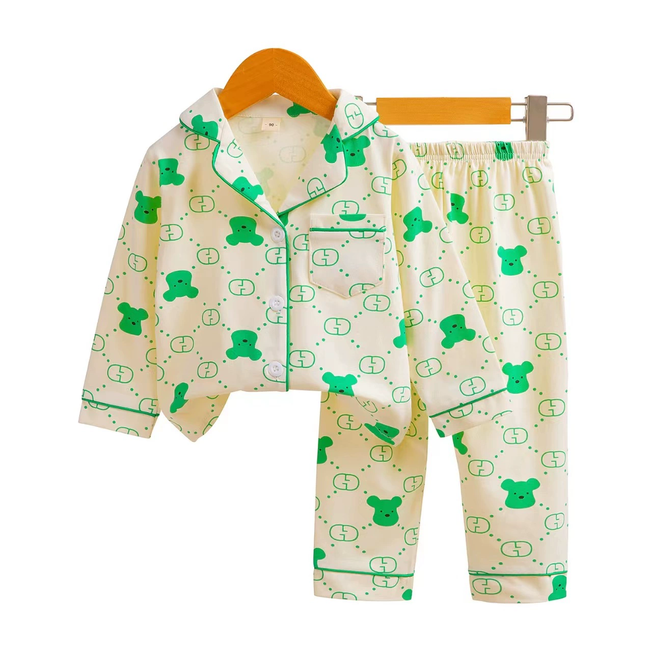 Children's long-sleeve, pijama, set, cardigan, cartoon trousers, children's clothing