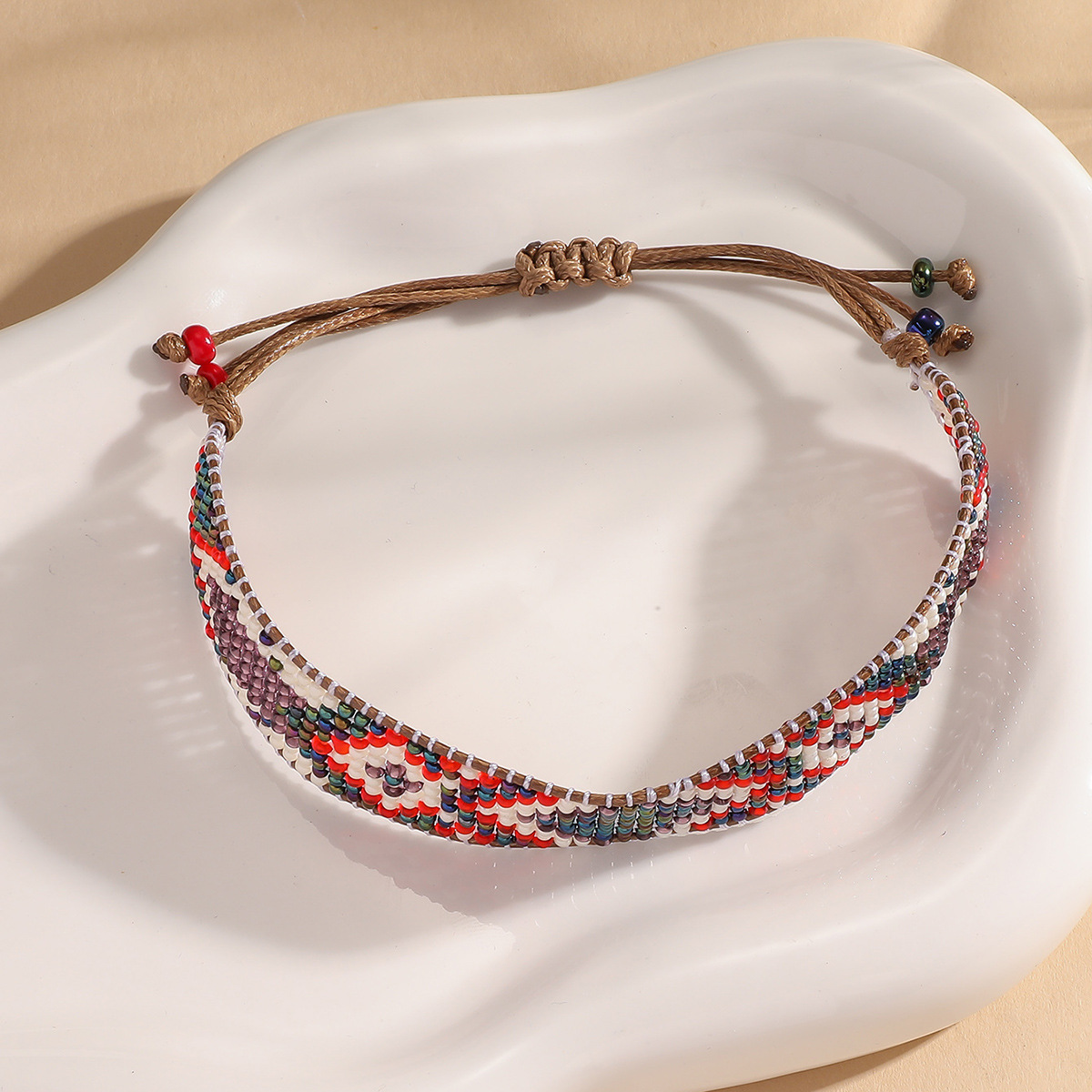 9g Weight Slider Clasp Closure Clasp Closure Type Bracelets Classification cord Chain Material Beaded Chain Chain Type 1 Piece Quantity Daily Occasion Seed Bead, cord Material Rhombus Pattern All Seasons Season Unisex Gender Knitting Design Ethnic Style Style Ethnic Style Rhombus Seed Bead Cord Beaded Chain Slider Clasp Closure String Bracelets Wholesale 23