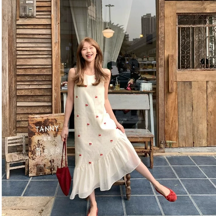 Летнее платье-камзол с французским цветочным принтом для женщин, новинка лета 2025 года, модный стиль, красивое и высококачественное длинное платье