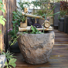 水磨坊中式创意竹子流水喷泉庭院风车水循环阳台景观鱼池造景摆件